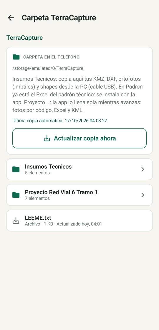 Carpeta TerraCapture con Insumos Tecnicos y proyectos