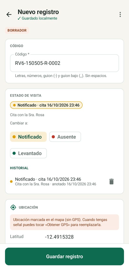 Estado Notificado con su historial